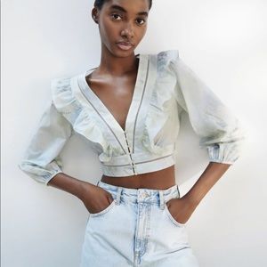 Zara - TIE DYE SHIRT BLUE GREEN